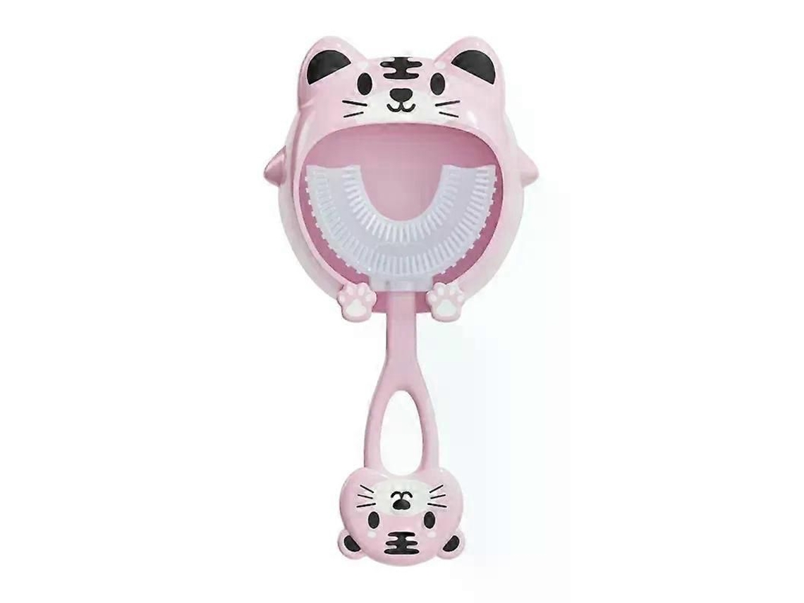 Escova de Dentes Infantil em Formato U com Desenho Animal, para Bebês Limpeza Bucal 360 Graus e Mordedor Silicone. GOKOCO