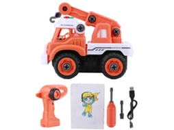 Brinquedo Carro De Engenharia Controle Remoto 2.4ghz Diy Com Luz A605 Para Crianças
