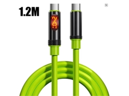 Cabo De Carregamento Usb Tipo C Para Tipo C De Alta Velocidade De 240 W Com Visor Led Para Carregamento Rápido Em Automóveis.