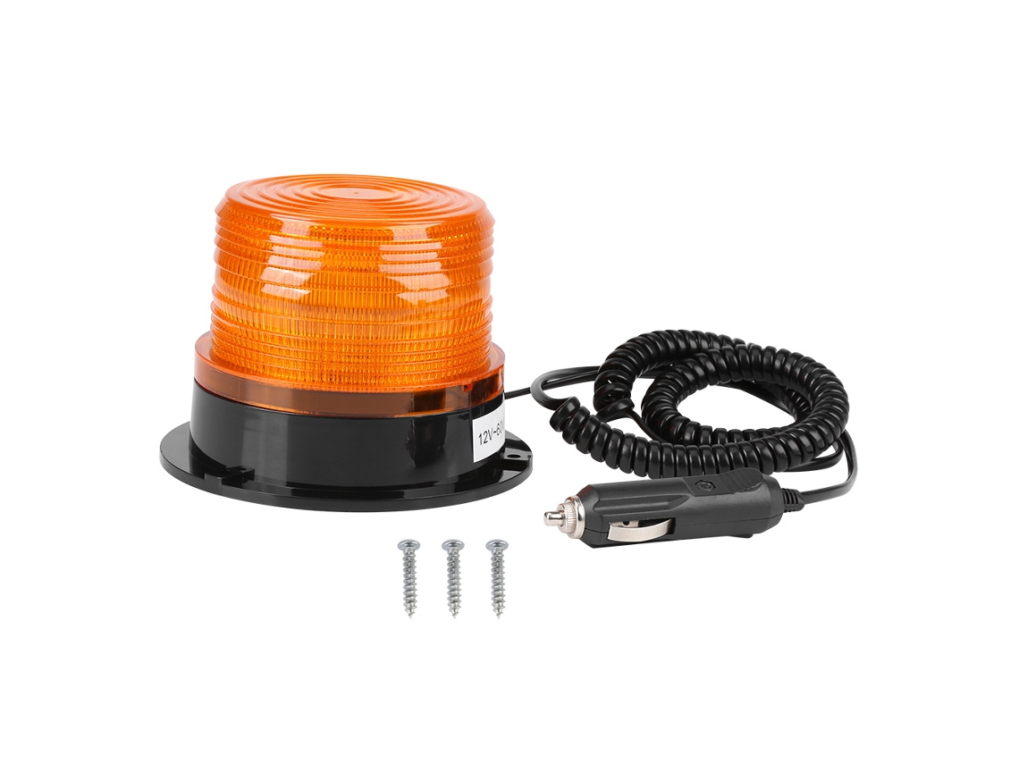 Luz De Emergência Estroboscópica Mágnetica 12v Para Carro Caminhão Sinal De Alerta Amarela Led
