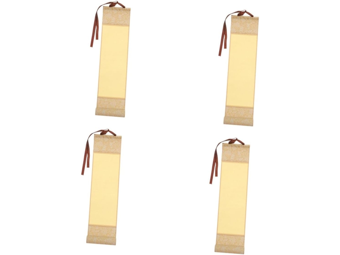 Conjunto De 4 Mini Rolos Tecido Retrô Angoyily Para Caligrafia E