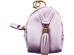 Porta-moedas Mini Em Pele Pu Com Porta-chaves - Carteira Em Cúpula Com Fecho Para Mulher - Roxo Claro