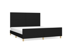 Bed Frame With Headboard, Bed Frames With Headboards Vidaxl Preto Tecido (180 X 200 Cm)