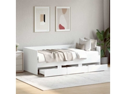 Vidaxl Sofá cama com Gavetas Sem Colchão 75x190 Cm Branco