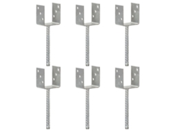 Vidaxl Âncoras De Vedação 6 Pcs 9x6x30 Cm Aço Galvanizado Prateado