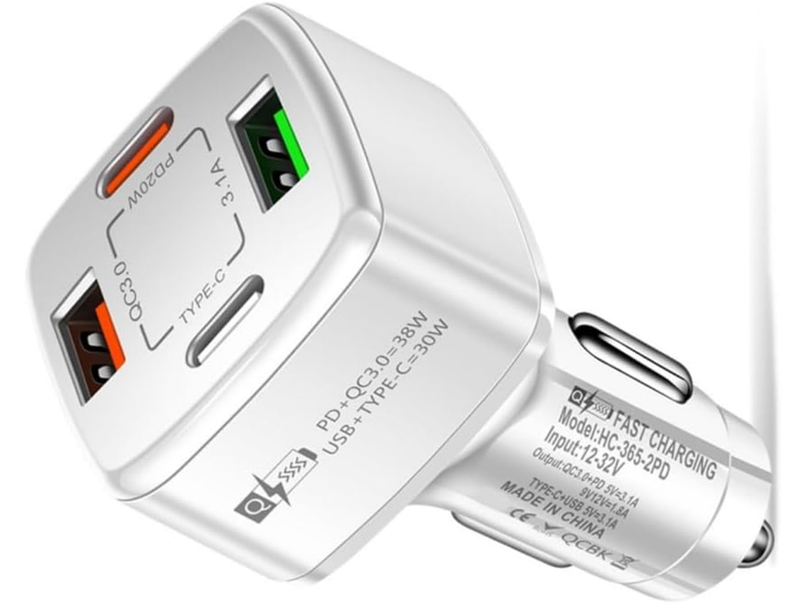 Adaptador De Carregamento Usb-c 38 W Com 4 Portas E Usb 3.1 A Para