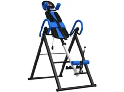 Mesa Reversa Dobrável de Treino com Pesos, Cinto de Segurança Ajustável, Ângulo Ajustável 3 Níveis: 79x114x153cm, Azul Preto Ge