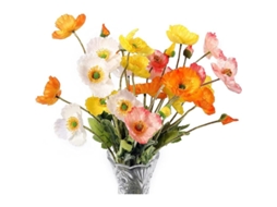 Flores de Papoula Nova Line, seda, artificiais, decoração, casamento, bouquet, 8 unidades, marca S/MARCA