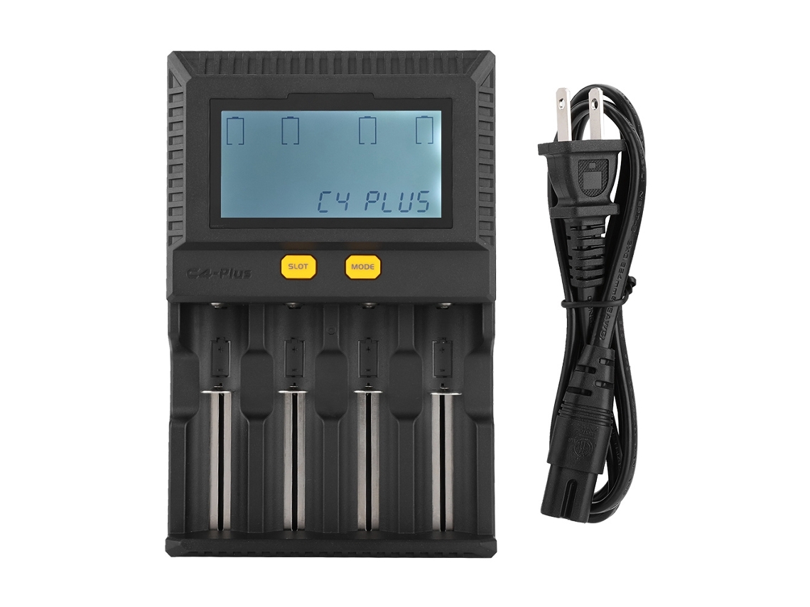 Carregador Inteligente De Baterias 18650 Com 4 Slot E Display Lcd