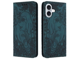 Capa Em Couro Pu, Para Apple Iphone 16 - Cor Verde