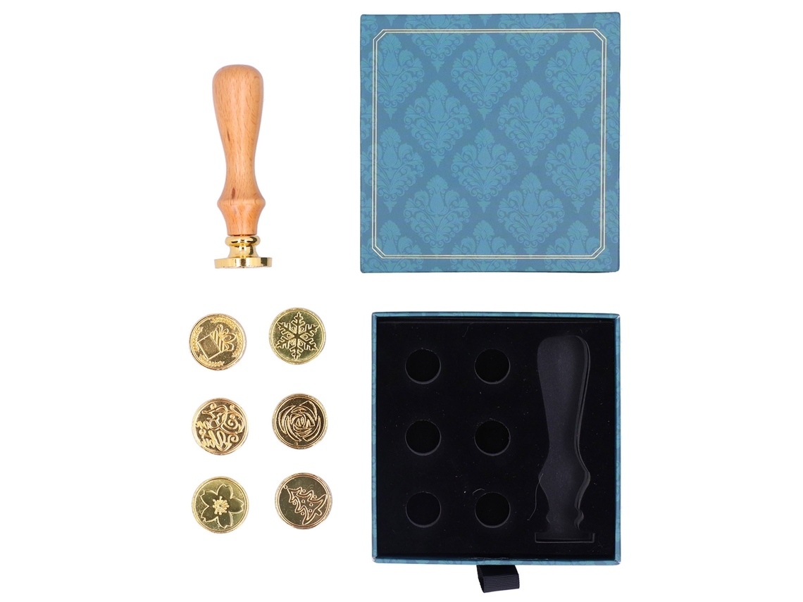 Kit De Selo De Cera Diy Com Cabo De Madeira Para Cartões Envelopes Convites Verde