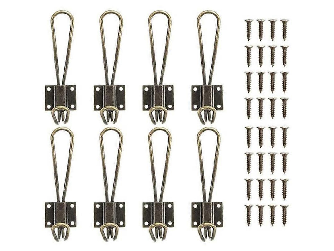 Conjunto de 10 Ganchos Metal para Roupas, Cabideiro e Organizador para Banheiro, Cozinha e Quarto, Bronze BRILVIBERA