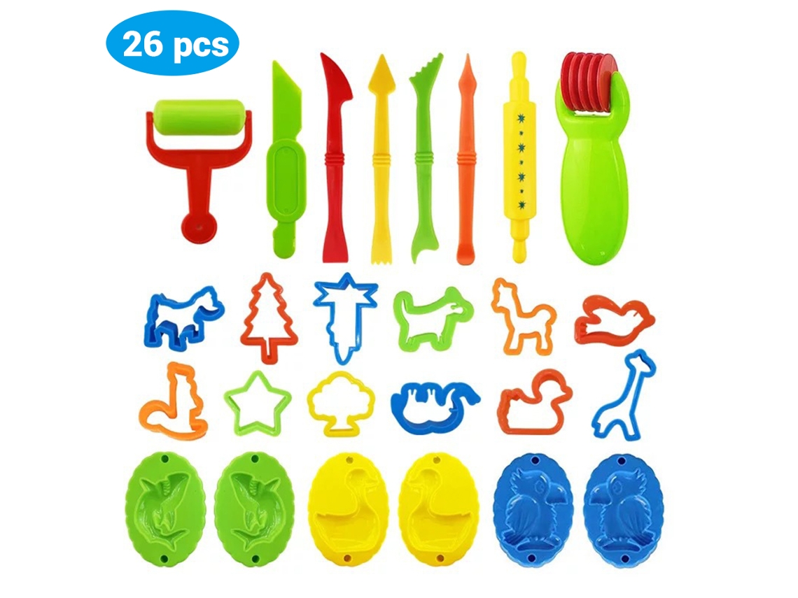 Mali 26pcs Kit de Massa Modelagem Diy com Moldes de Massa Plástica para Crianças Presente