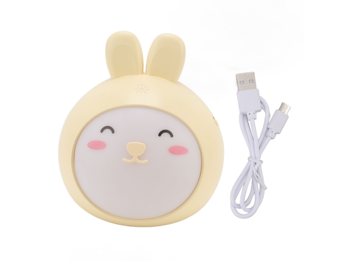 Luz Noturna Para Crianças Lindo Coelho Regulável 3 Modos Carregamento Usb Para Crianças