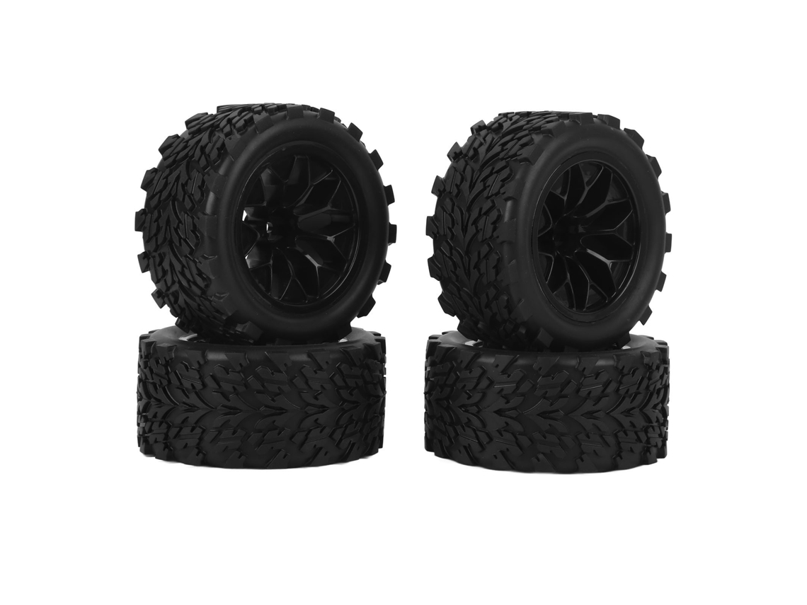 Mali 4pcs Pneus e Rodas de Carro Rc Borracha para Traxxas 1/10 Carros Controle Remoto Substituição