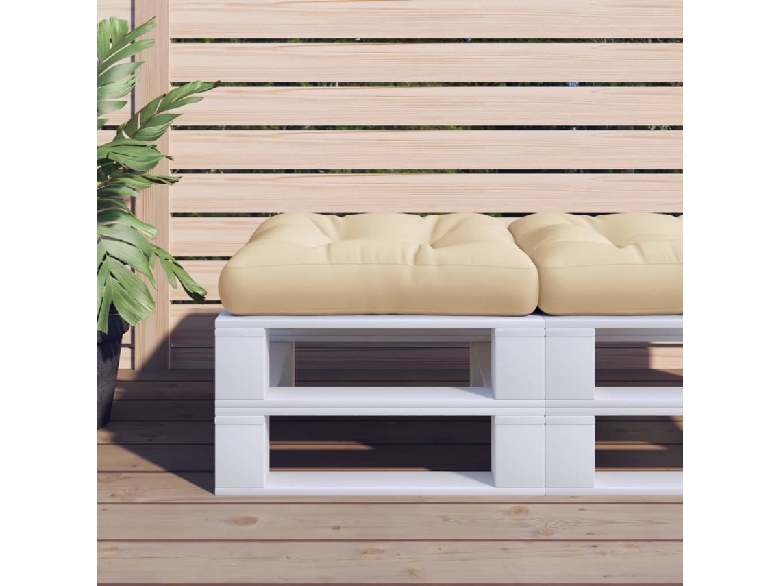 Vidaxl Almofadão P/ Sofá Paletes 60x60x12 Cm Tecido Bege