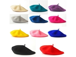 Gorro feminino de lã, cor sólida, modelo boina, quente, tamanho único 27,5-28 cm, modelo 2026.