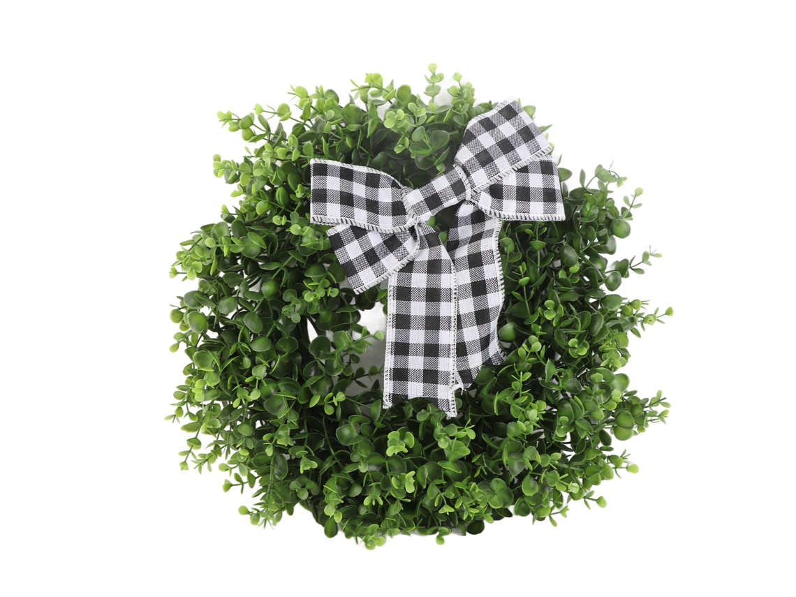 Guirlanda De Parede Verde Com Laço Xadrez E Tema Primavera, Decoração Laxiscreed