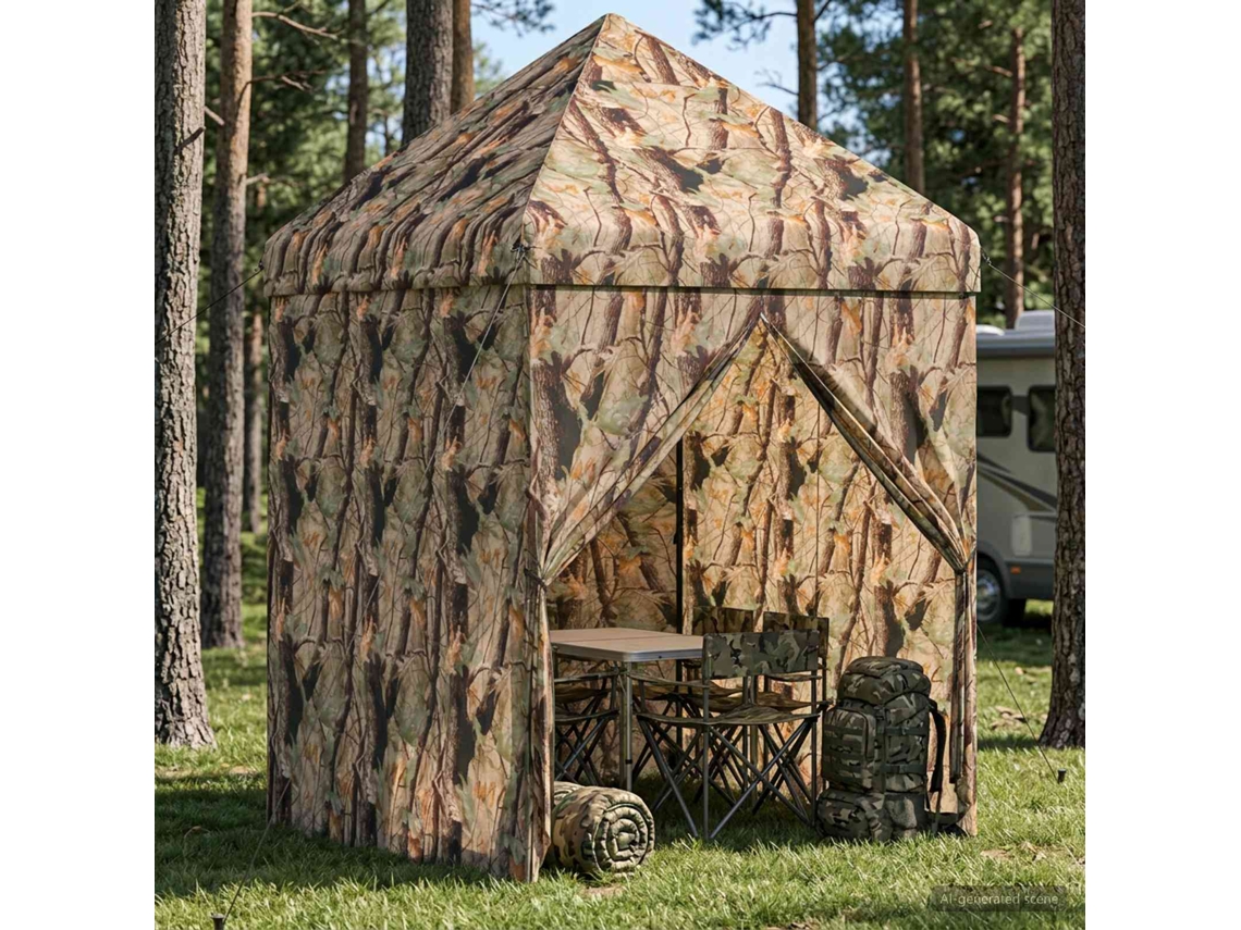 Vidaxl Gazebo Pop-up Com 4 Lateral 2 X 2 M Camuflagem Florestal