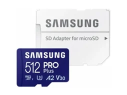 Cartão Micro Sd de 512 Gb Uhs-I U3 Full Hd 4K Uhd 180Mb/S Leitura 130Mb/S Gravação Cartão de Memória Incl. Adaptador Sd 2023 SAMSUNG Pro Plus