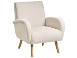 Poltrona BELIANI Plassen de Tecido Creme Claro 73x53x82