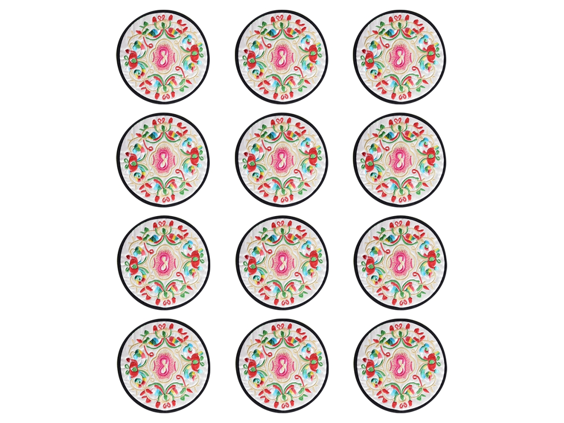 Apoios de Copo de Tecido Bordado para Bebidas com Design Floral Étnico Vintage NEVEANCE