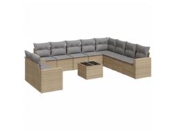 Garden Sofa Set, Garden Sofa Sets Vidaxl Bege Rattan / Vime (n/a)