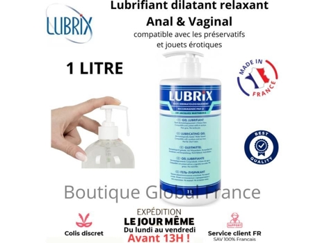 LUBRIX 1 Litro Lubrificante Vaginal Punho Anal Sodomia Gel Íntimo França Homem Mulher