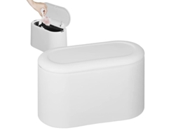 Lixeira de Mesa Nova Line com Tampa, Pequena, Para Cozinha, Banheiro, Escritório, Carro, Sem Cheiro