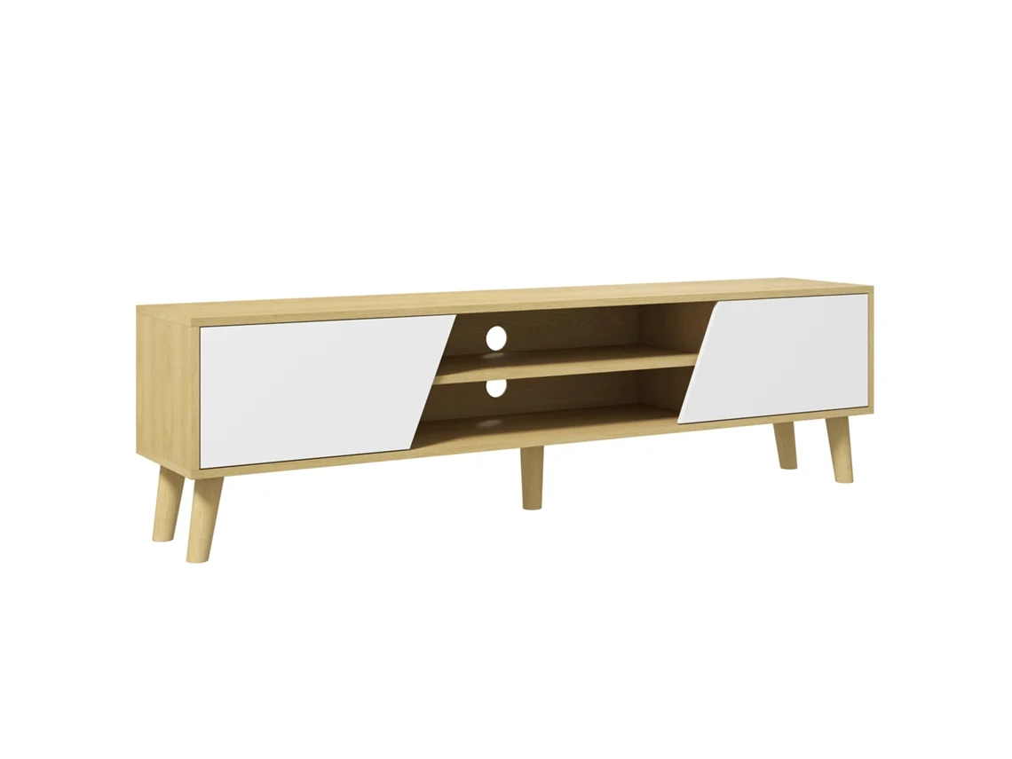 Suporte para TV até 65 polegadas, com 2 portas, 2 nichos, 150x30x42cm | S/MARCA