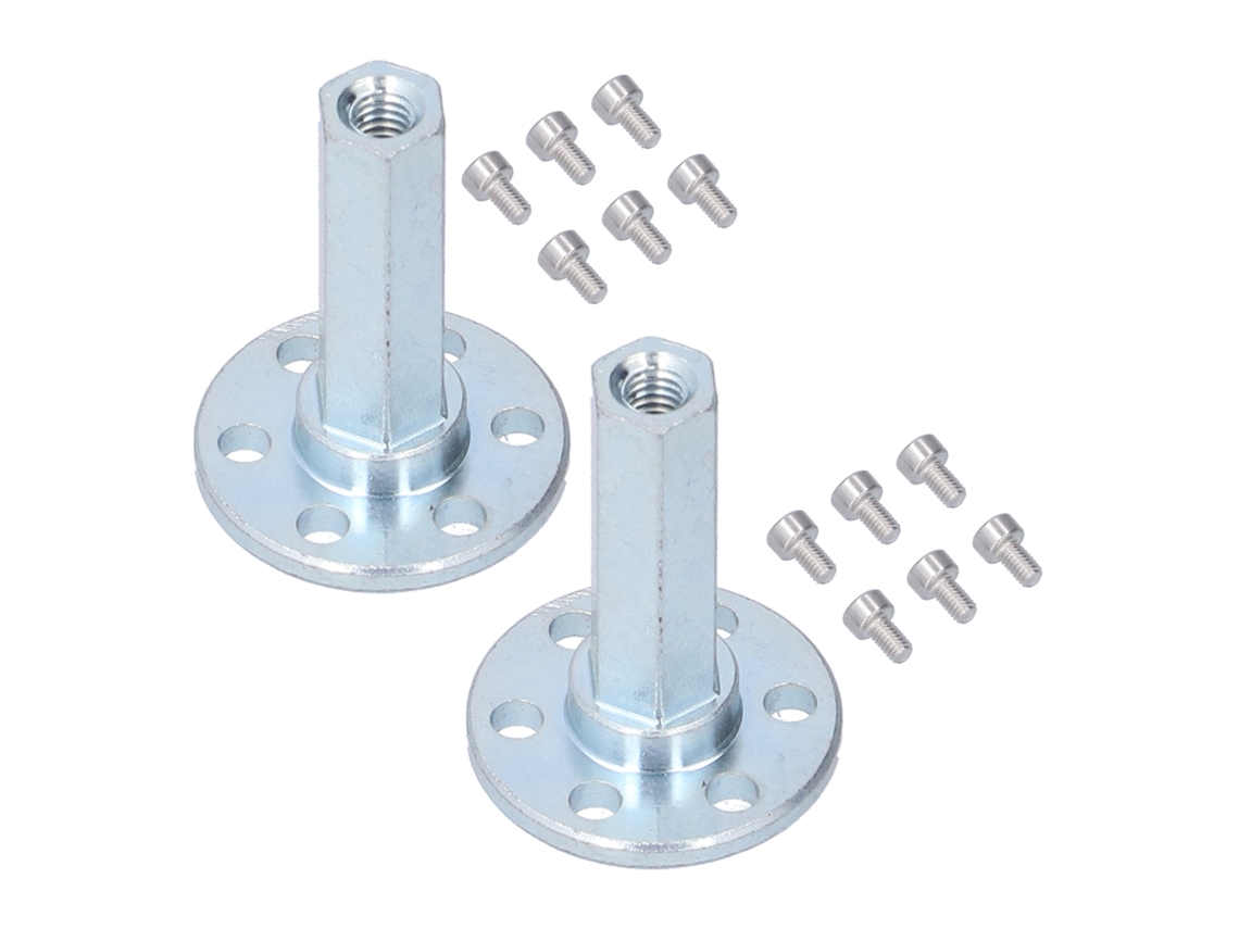 Laxiscreed Flange De Aço Inoxidável 8mm Com Parafusos - Pack De 2 Conexões Hexagonais