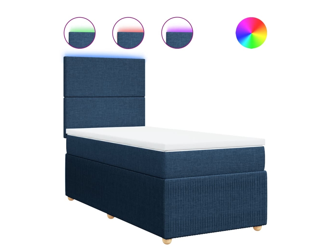 Box Spring Bed, Box Spring Beds Vidaxl Azul Tecido (100 X 200 Cm)