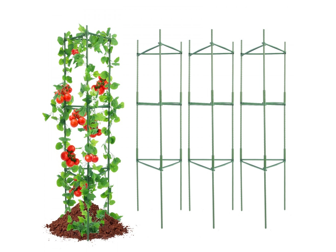 Conjunto De 6 Gaiolas De Suporte Para Tomate 122cm Em Aço Empilháveis Tekmaquinas