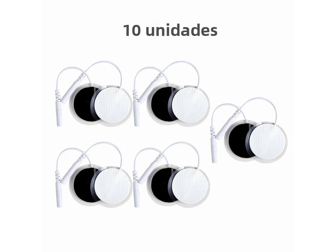(10 Unidades Brancas) Eletrodos Adesivos De Gel Para Ems De 32 Mm, Tipo Autoadesivo