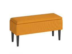 Banco De Cama Com Compartimento De Armazenamento 57l, Banco De Poliéster Para Quarto E Corredor, 95x38x45cm, Laranja