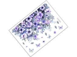 Para Vaso Sanitário Com Estampa Floral Roxa, Autoadesivos, Fáceis De Aplicar E Remover Sem Danificar, Decoração Para Gokoco