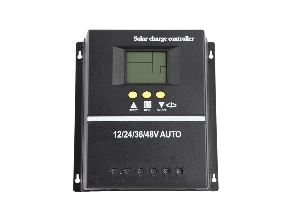 Controlador de Carga Solar MPPT 80A, 12V, 24V, 36V, 48V, com Display LCD e 2 Portas USB