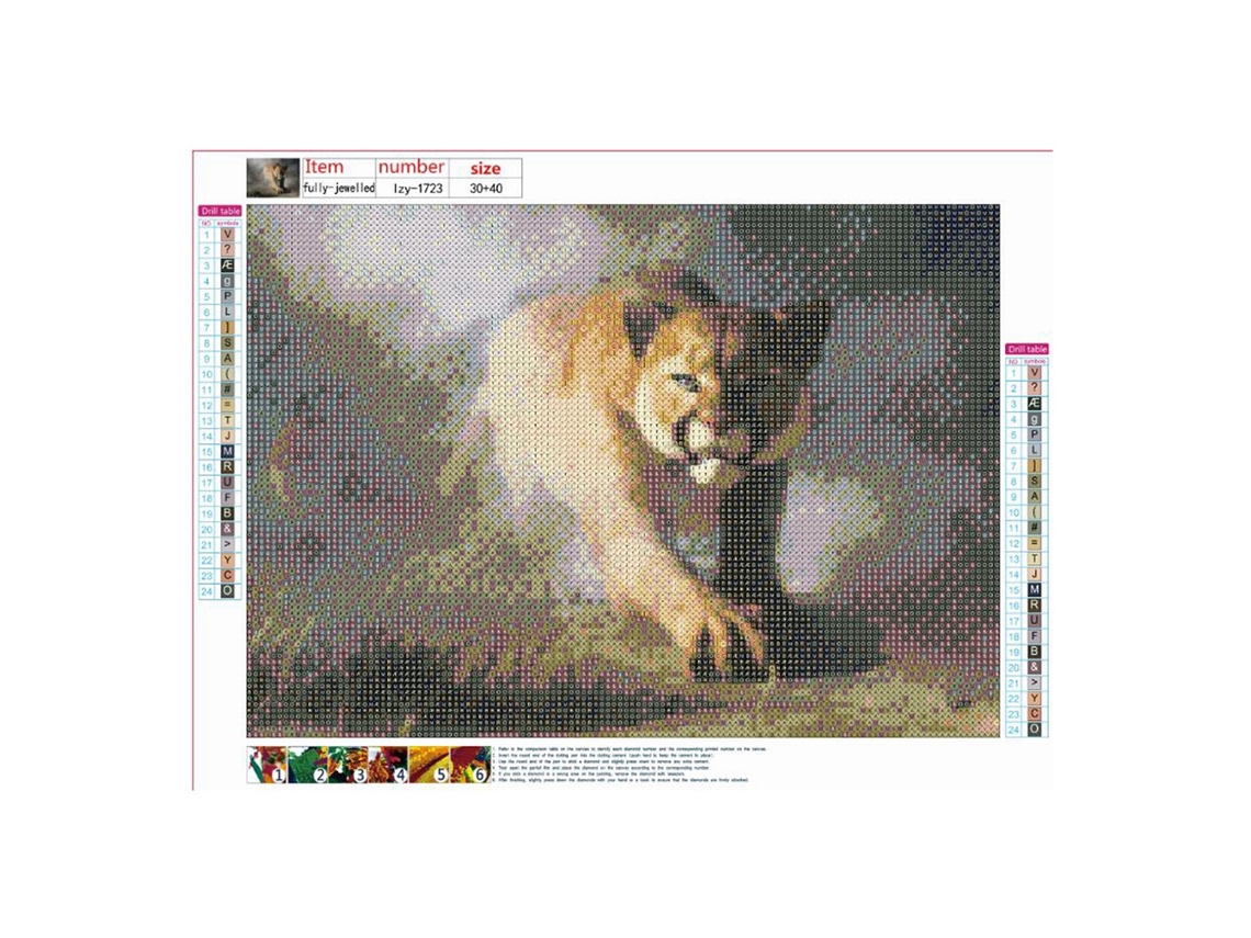Laxiscreed Pintura De Diamante 5d De Animal Diy Para Parede Com Adesivo
