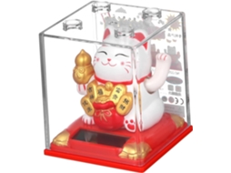Estatueta de Gato Acenando Movida a Energia Solar, Estatueta Solar Fofa com Braço Articulado, Estatueta Decorativa de CHABERLU