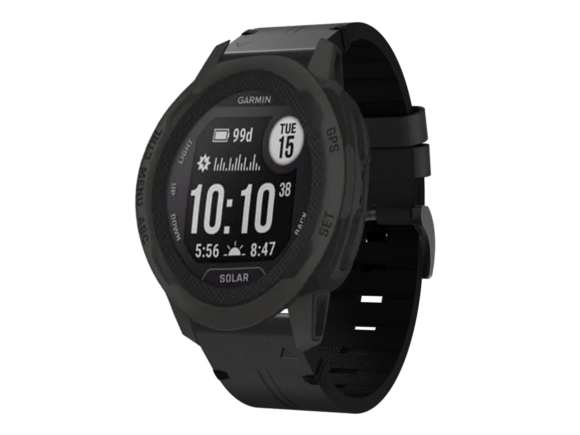 Bracelete para Garmin Instinct 2 Solar XIAOMOYU em Couro com Fivela de Aço Preto