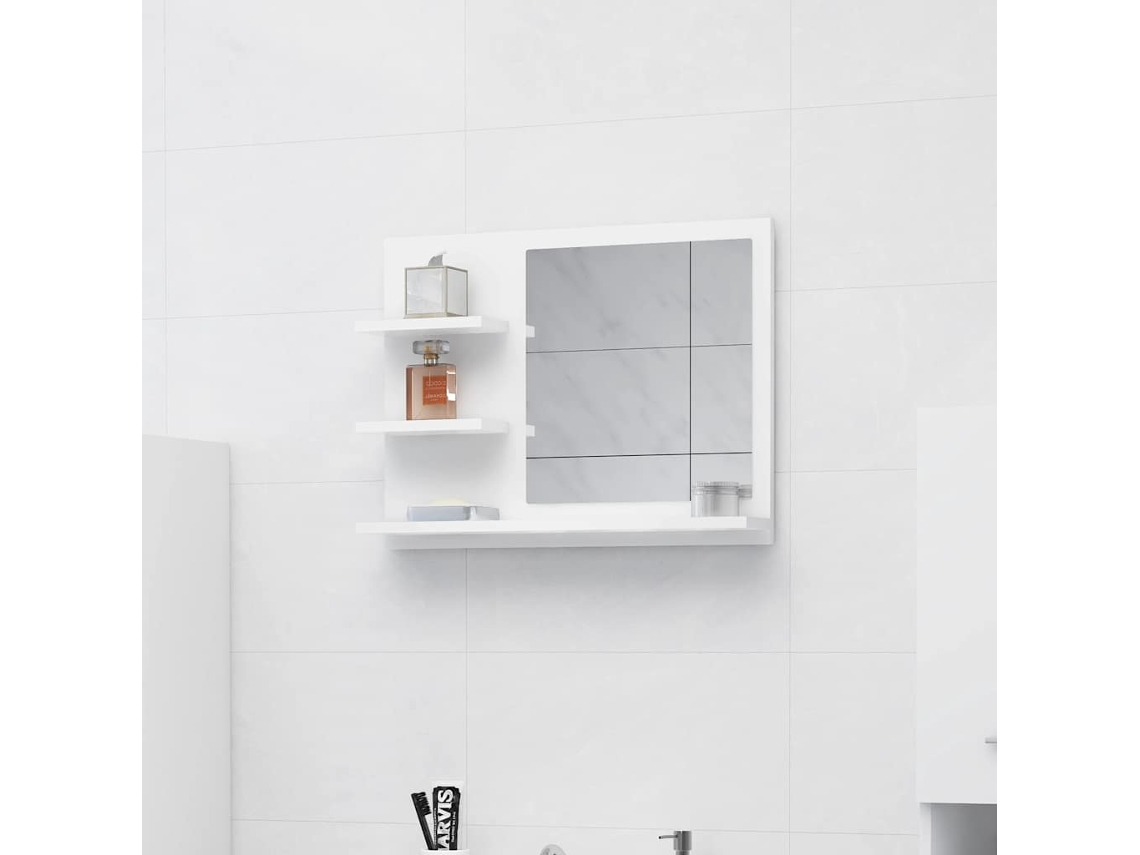 Vidaxl Espelho De Casa De Banho 60x10,5x45 Cm Contraplacado Branco