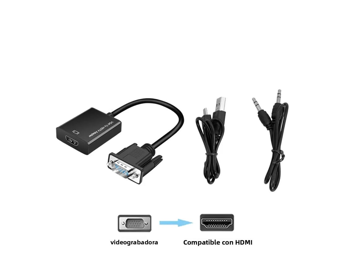 (modelo 2) Adaptador Conversor Vga Para Hdmi Com Saída De Áudio, Compatível Com Várias Portas