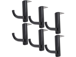 Ganchos Portáteis E Macios Para Fones De Ouvido, Conjunto De 6, Plástico Preto, Para Escritório E Estudo