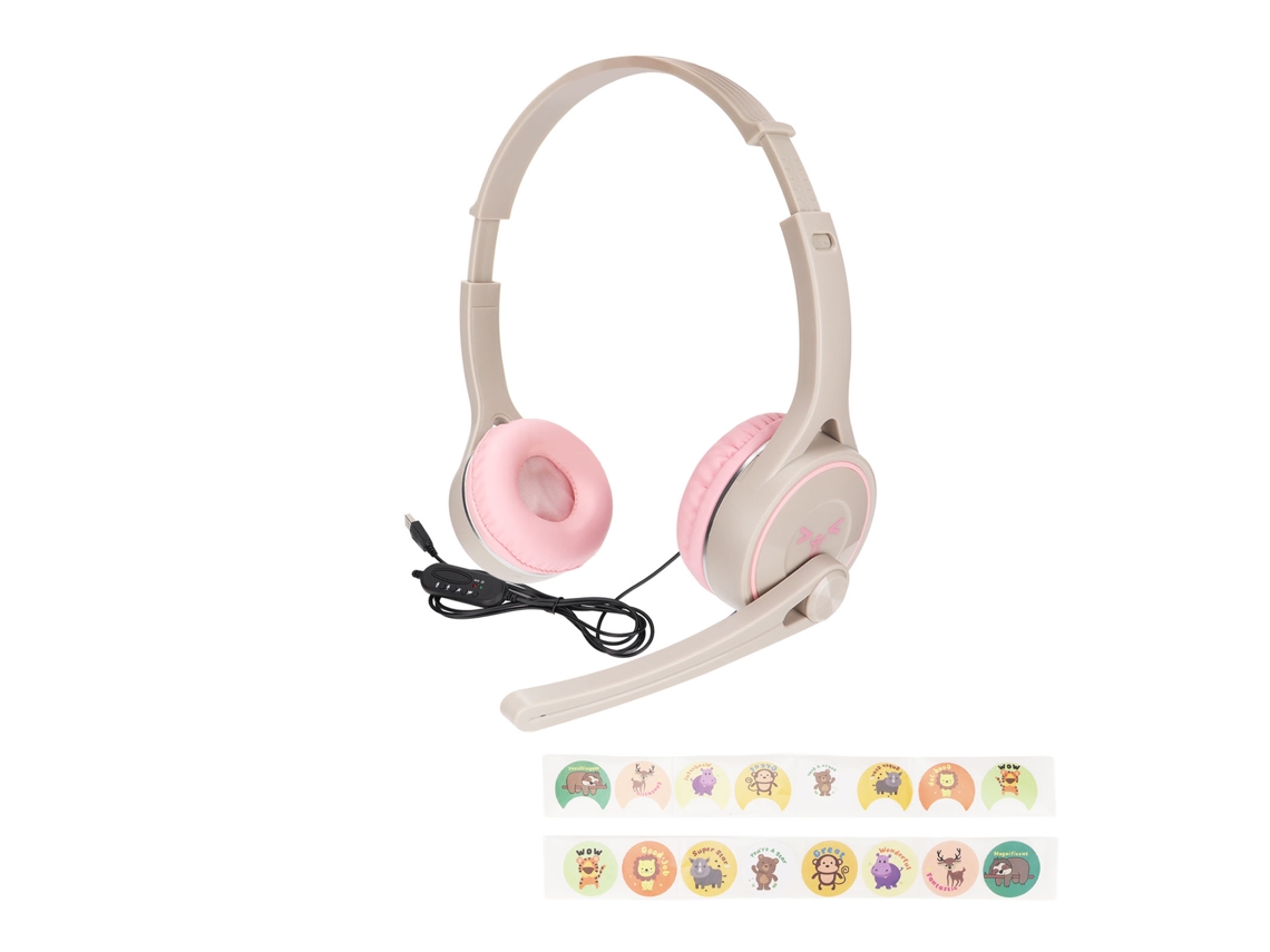 Fones de Ouvido para Crianças EOOCOO com fio, estéreo, sem enrolar