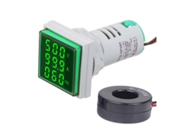 Medidor digital de tensão, corrente e frequência AC60-500V AC0-100A 20-75Hz com painel automotivo de 3 LEDs