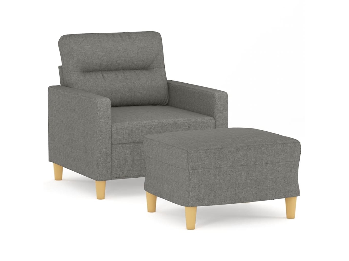 Sofa Chair With Footstool, Sofa Chairs With Footstools Vidaxl Cinzeto Tecido (n/a)