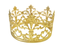 Topper de Tarta Corona Dorada para Fiesta Princesa Reina com Marca