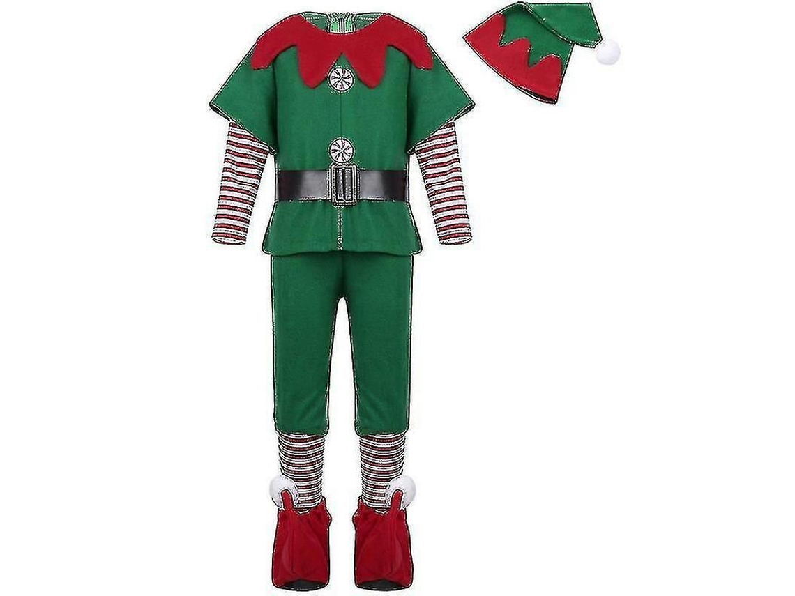 Traje De Elfo De Natal Para Família Adultos E Crianças Conjunto Chapéu Roupa Cinto Meias Festivais Carnaval Rapazes
