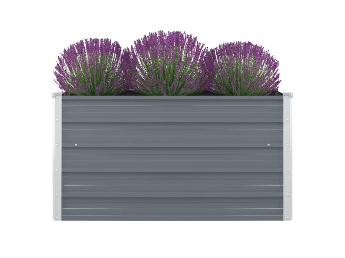 Vidaxl Canteiro Jardim Elevado 100x100x45 Cm Aço Galvanizado Cinzento