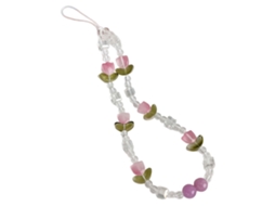Pulseira Com Pingentes De Pérolas Para Celular, Pulseira Com Estampa Floral De Pérolas, Alça Para Celular Com Detalhes Em Pérolas Para Ela.
